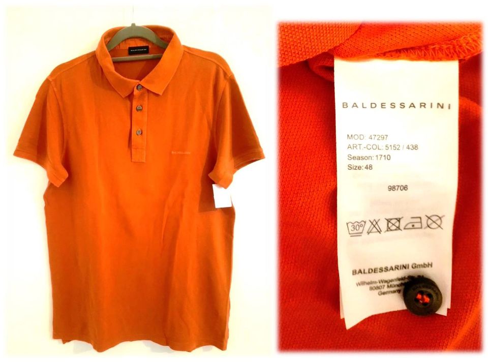 Poloshirt [Baldessarini], Modell 'Pino' in orangener Farbe in Düsseldorf