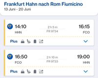 1x Ryanair Flug Frankfurt Hahn - Rom, Italien 13.06.-20.06.2024 Neustadt - Buntentor Vorschau