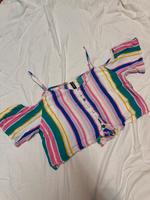 Retro Crop Bluse mit bunten Streifen Thüringen - Triptis Vorschau