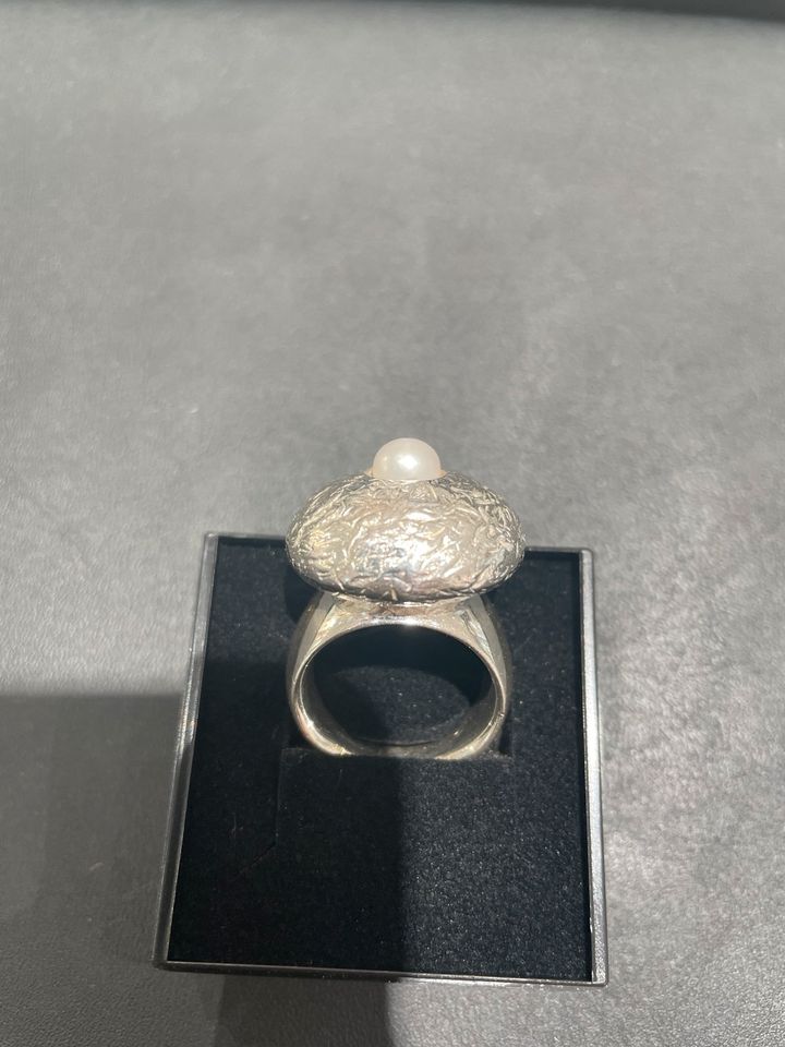 Ring 925/- Silber, Zuchtperle, Größe 54 in Halle