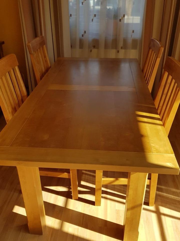 Wohnzimmer Set Massivholz Holz Tisch Schrank Kommode Glas in Kiel