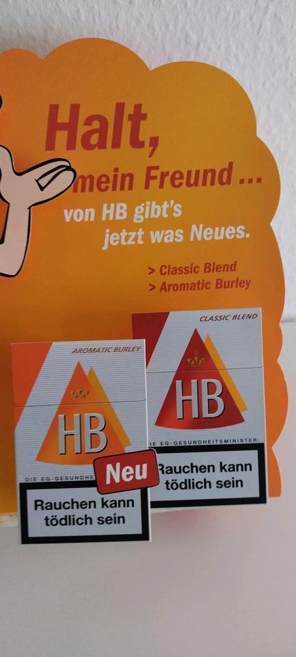 HB Zigaretten Aufsteller Werbung Bruno in Scheeßel