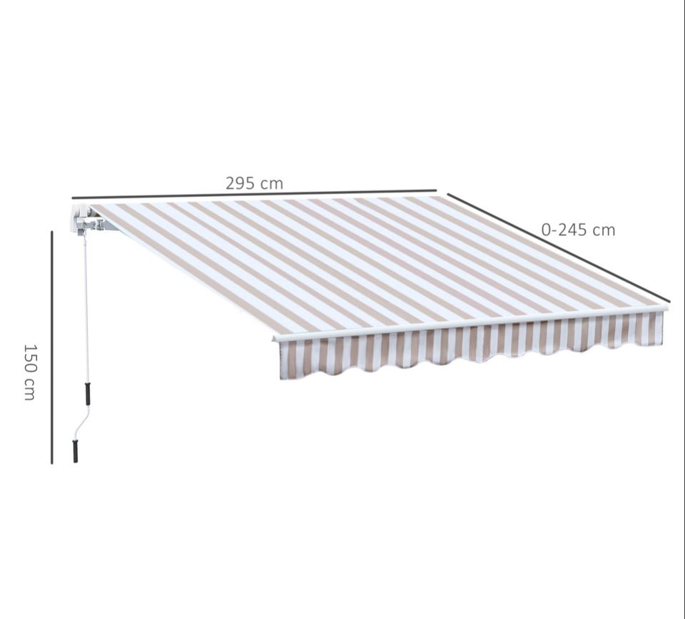 Gelenkarmmarkise, Sonnenschutz Balkon, Alu Berge 3 x 2,5 m in Kassel