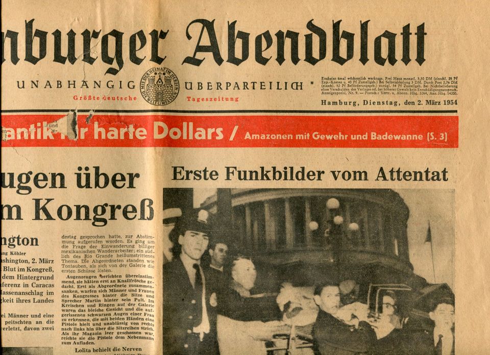 3 Ausgaben Hamburger Abendblatt aus den 1950er-Jahren in Norderstedt