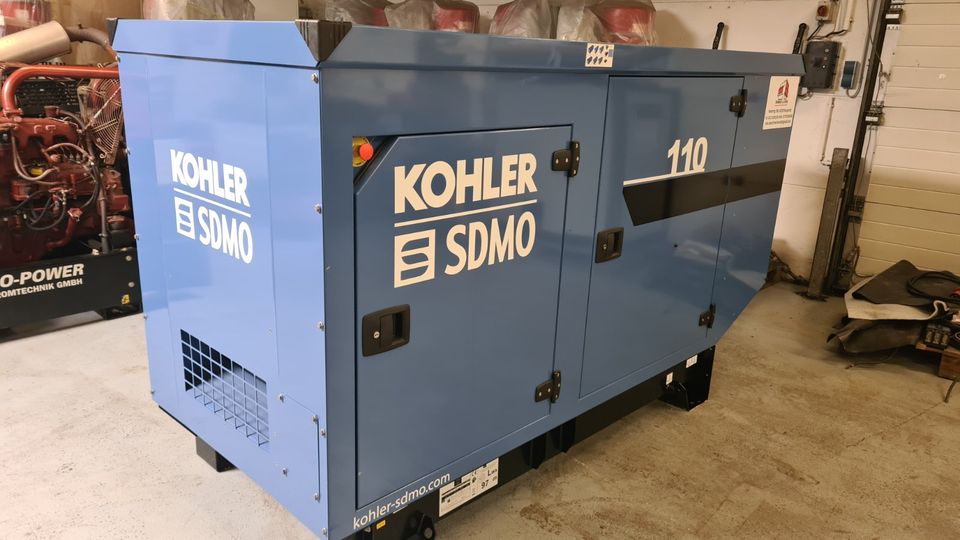 Neue Notstromaggregat SDMO Kohler J110 John Deere 110kVA in Grevenbroich