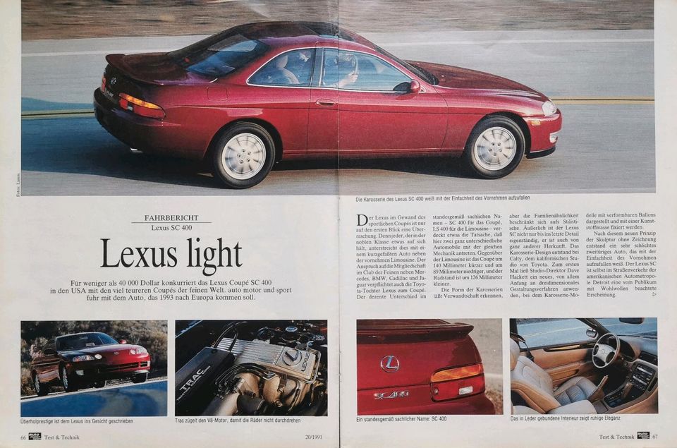 Lexus Reklame Werbung Berichte SC 430 RX 300 IS 200 GS 300 in Hanau