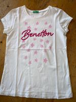 BENETTON T-Shirt, weiß rosa pink, Gr. 134/140, top! Bayern - Übersee Vorschau