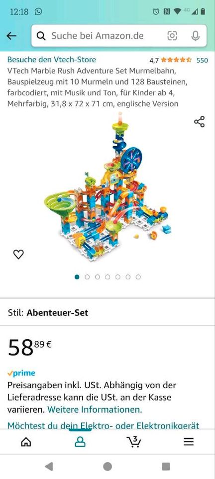 VTech Marble Rush Ultimate Set XL100E/Racing Set original Verpack in Osterholz-Scharmbeck