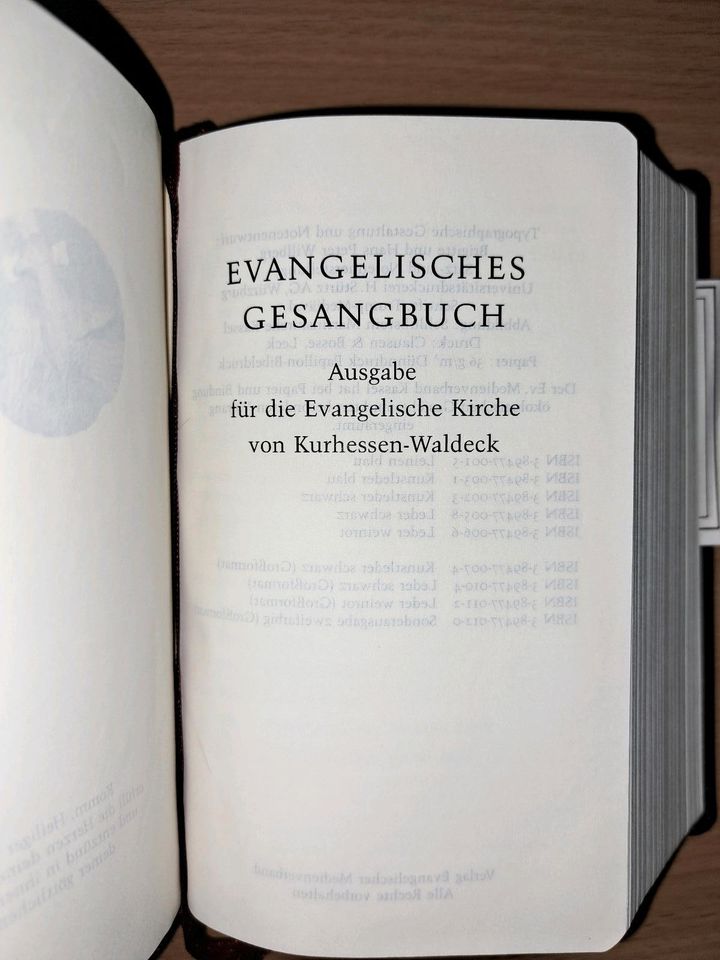 Evangelisches Gesangbuch neu Leder schwarz Goldschnitt in Hallenberg