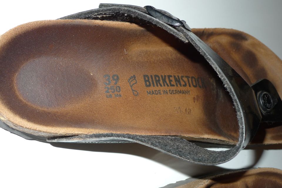 BIRKENSTOCK -Gizeh Sandale Gr.39, Birko-Flor, schwarz Lack in Berlin