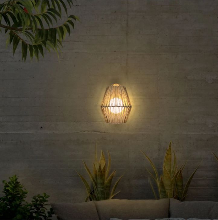 Sisine Boho-Style LED Seegras Akku-Außenwandlampe Akku Lampe in Jettenbach