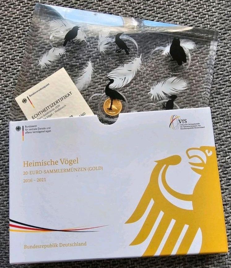 20 Euro Gold - 2020 - Heimische Vögel - Weißstorch F mit Box in Wermelskirchen