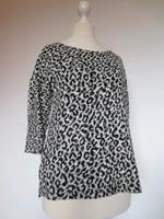 Pullover/Strickpullover 3/4-Arm/Leo Print weiss/schwarz/Glitzer Hessen - Großenlüder Vorschau