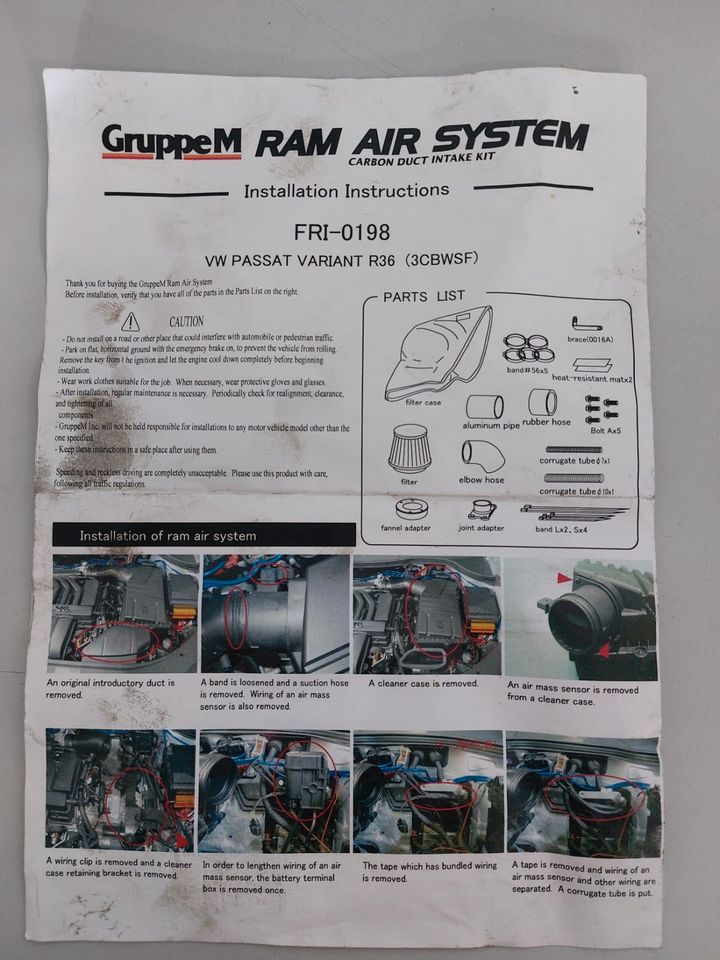 VW Passat 3C R36 3.6L V6 BWS GRUPPE M Carbon Ansaugung Luftfilter in Leipzig