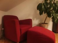 Gemütlicher roter Designer-Sessel mit Fußhocker Lindenthal - Köln Sülz Vorschau