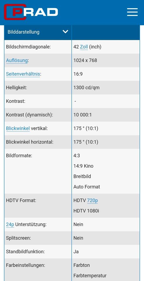 Samsung PS-42Q7H, 42-Zoll-Fernseher in Wedemark