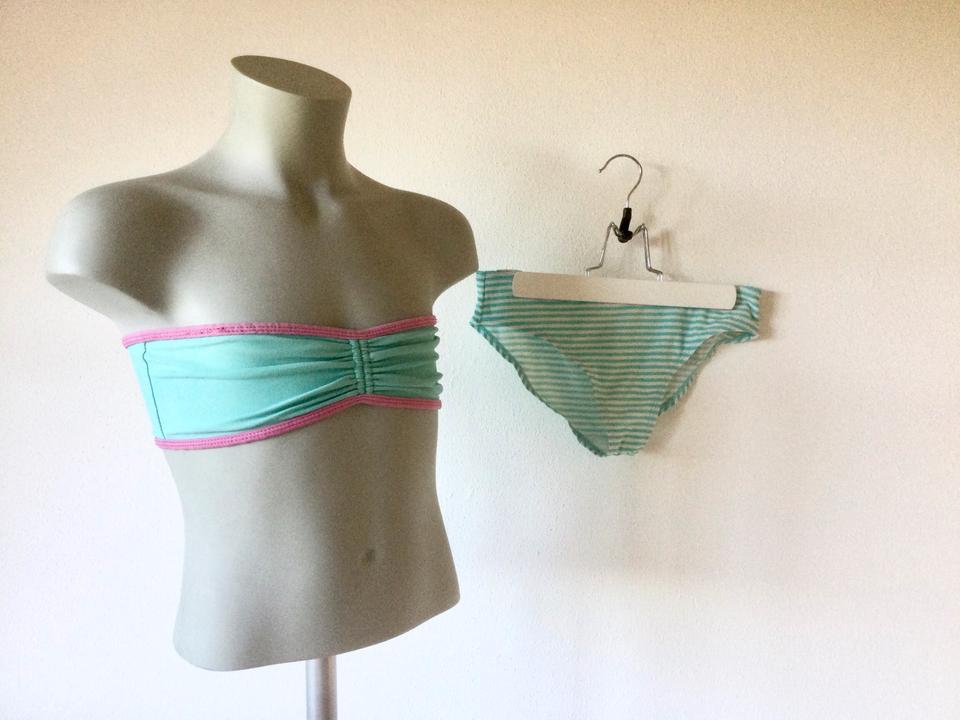 Beach Bandeau Bikini mint weiß rosa Schwimmen Sport 134 140 in Ustersbach