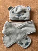 Set Mütze Schal Teddy Bär blau Vertbaudet Strick Fleece Gr 86 Brandenburg - Woltersdorf Vorschau