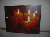 Weihnachtsbild Bild 4 beleuchtete Kerzen 50 x 40 cm rot Niedersachsen - Lilienthal Vorschau