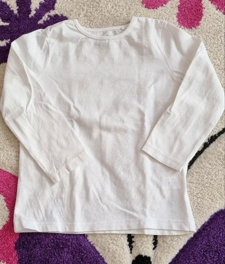 Langarmshirt Mädchen Größe 98 weiß in Emden