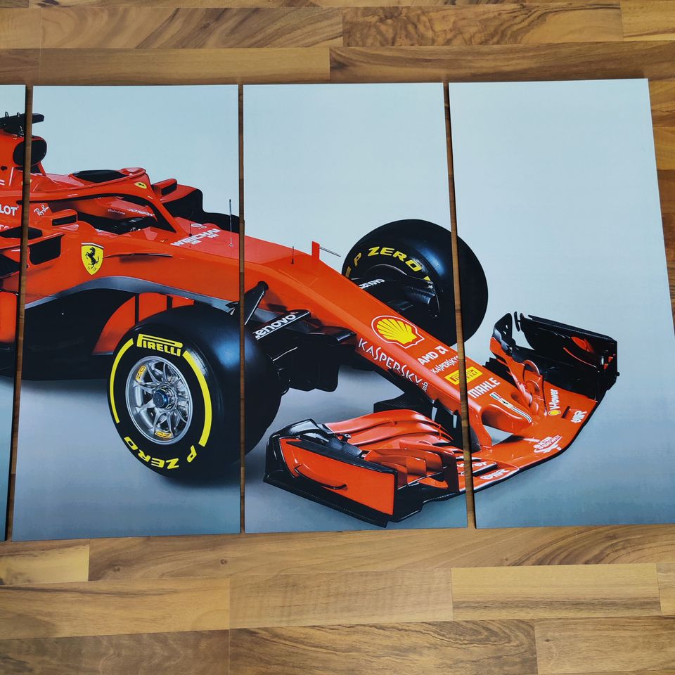 Ferrari F1 5-teiliges Wandbild aus Holz in Marktredwitz