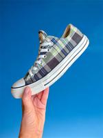 All Star Converse Chucks blau grün kariert flach Special Edition Hessen - Herborn Vorschau