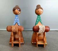 DDR ERZGEBIRGISCHE HOLZKUNST KLÖPPLERIN ALT HANDARBEIT BUNT FIGUR Sachsen - Erlau Vorschau