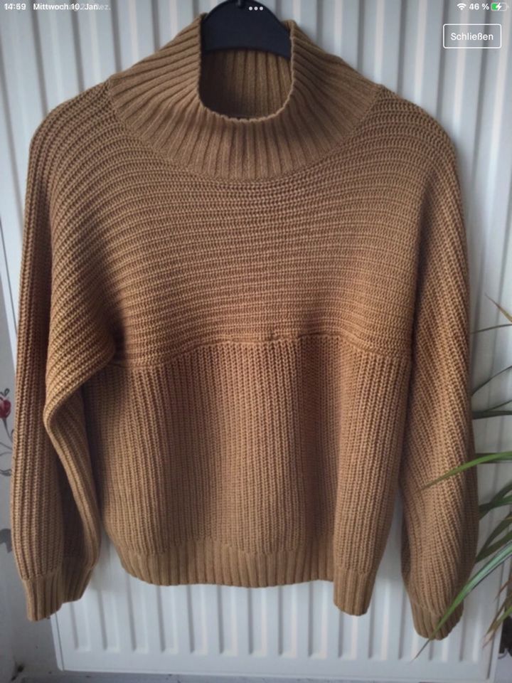 Monki Strickpullover Pullover 34/36 Turtleneck beige/braun neu in Lathen