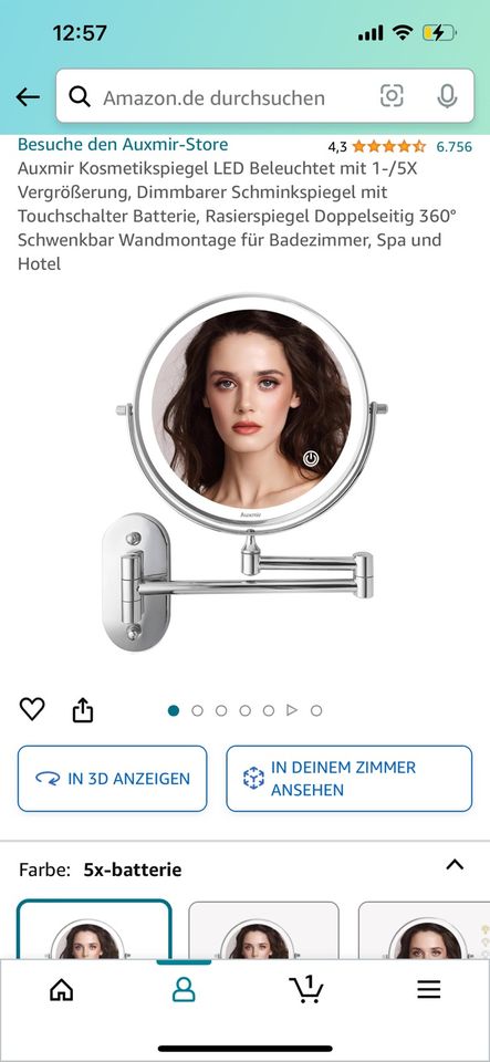 Kosmetikspiegel 5fach Vergrößerung Batteriebetrieben in Köln