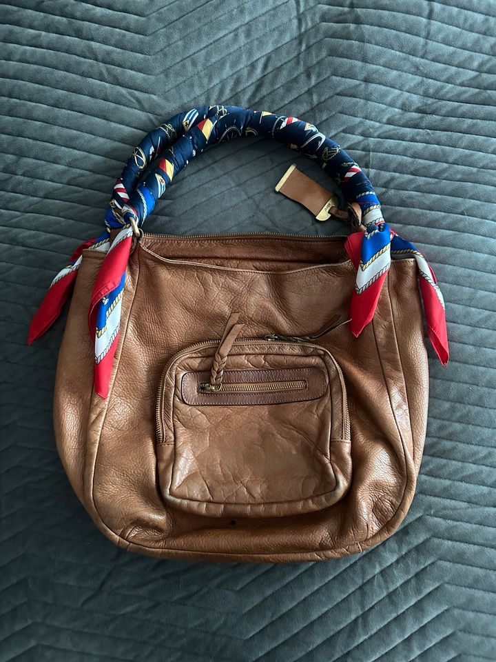 ABRO Tasche Cognac echt Leder in Augsburg