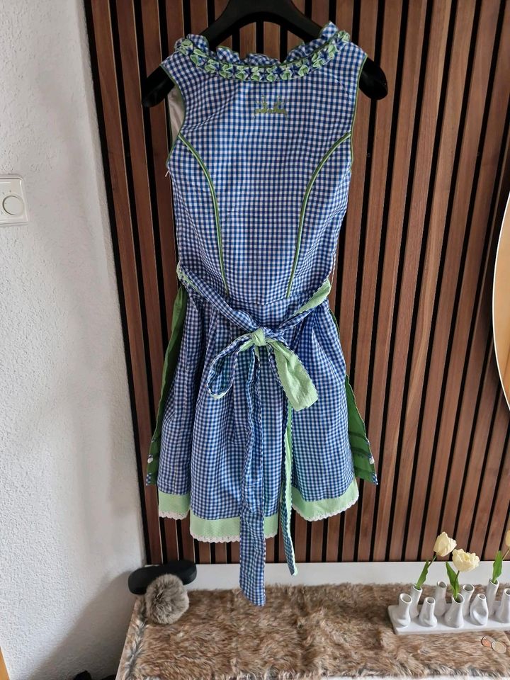 Dirndl mit Bluse und Schürze WiesnKönig Gr. 32 blau-grün in Gärtringen