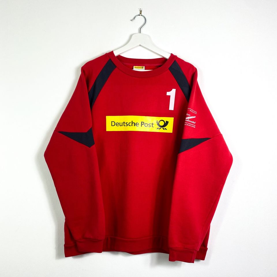 Vintage Deutsche Post Sweater Gr.L Rot Handball 90er 90s y2k in Gronau (Westfalen)