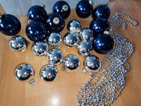 21 x Christbaumkugel - Weihnachtskugel - Glaskugel blau silber Baden-Württemberg - Süßen Vorschau