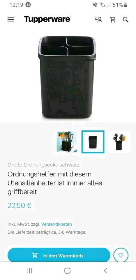 Griffbereit Löffel Salatbesteck Ordnungsecke Tupperware Lunchbox in Bergisch Gladbach