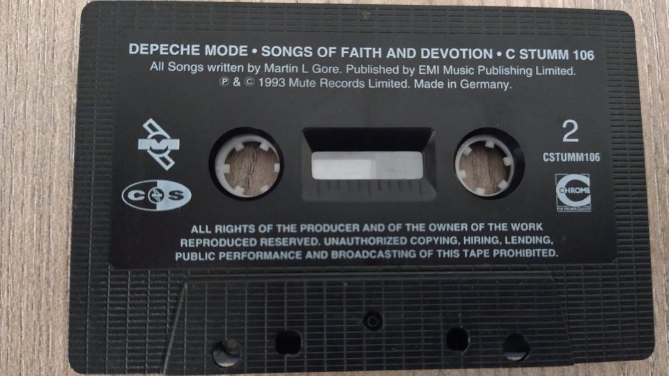 Depeche Mode - Songs of Faith and Devotion Kassette Czech Edit in Harsewinkel - Marienfeld