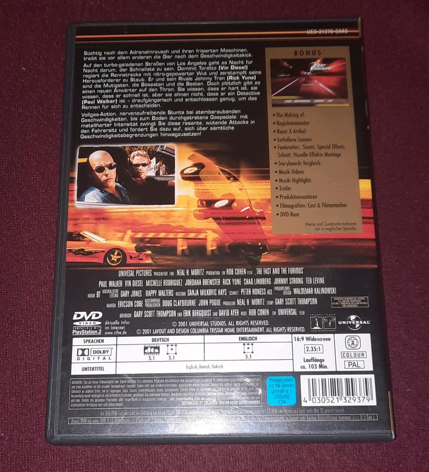 DVD - THE FAST AND THE FURIOUS (Paul Walker, Vin Diesel) in Oberpleichfeld