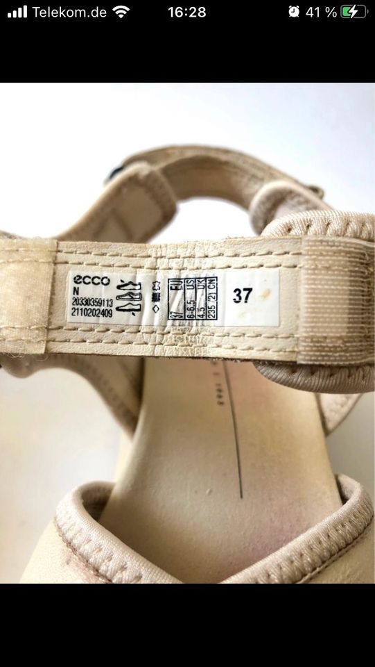 ECCO chunky Sandalen Leder Gr. 37 in Düsseldorf