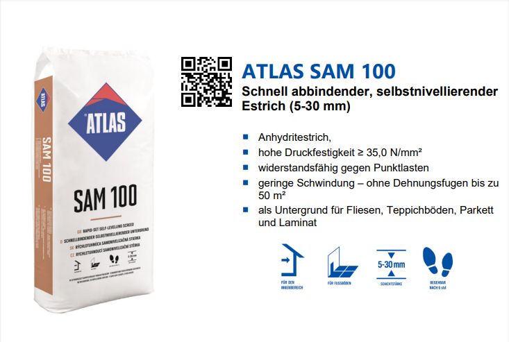 ATLAS SAM 100 Ausgleichsmasse Nivelliermasse 25Kg 17,00€ in Bochum