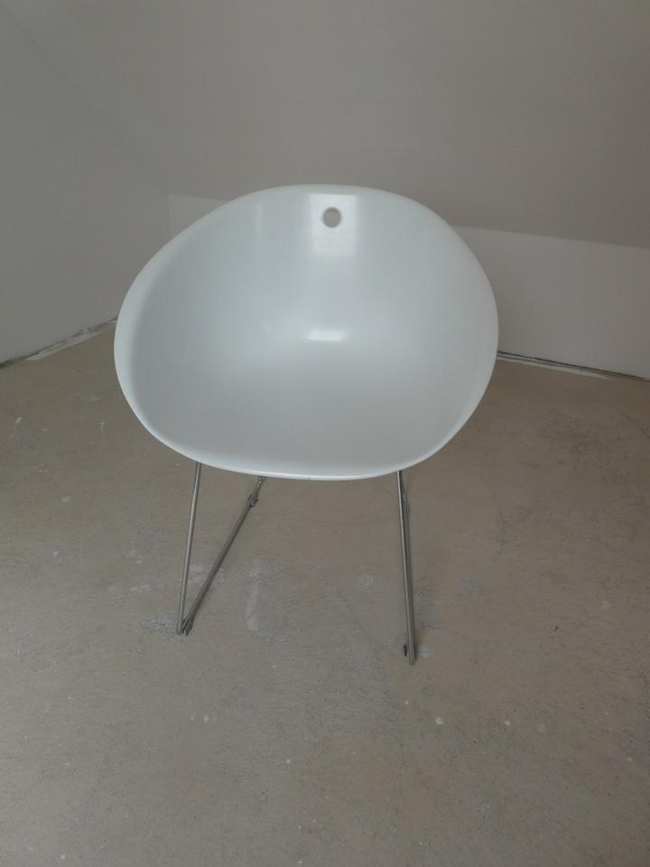 Habitat 4 x Küchenstühle Kunststoff Schalen Stühle weiß in Goldkronach