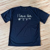 Herren Oberteil T-Shirt Schlafanzug I Love Her Größe L Blau Weiß Sachsen - Glauchau Vorschau