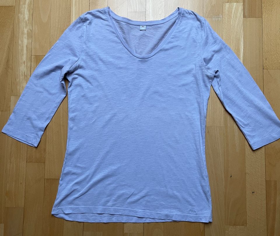 Shirt mit V-Ausschnitt und ¾ Arm, zartlila fliederfarben S.Oliver in Friedrichsdorf