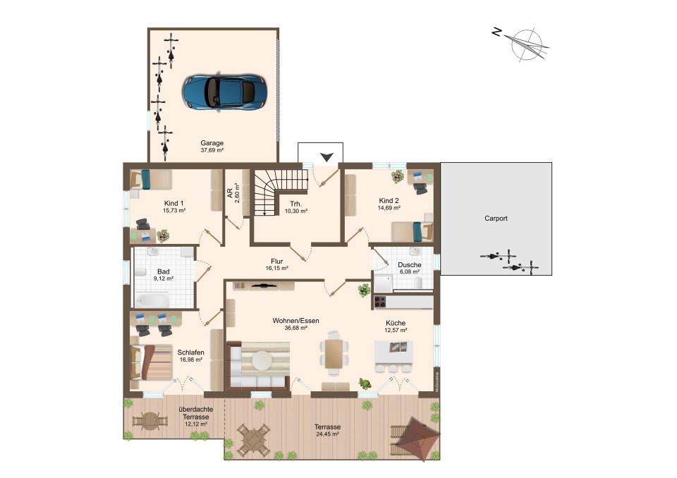 Traumhafte 4-Zimmer Wohnung im Penthouse Style in Dunningen