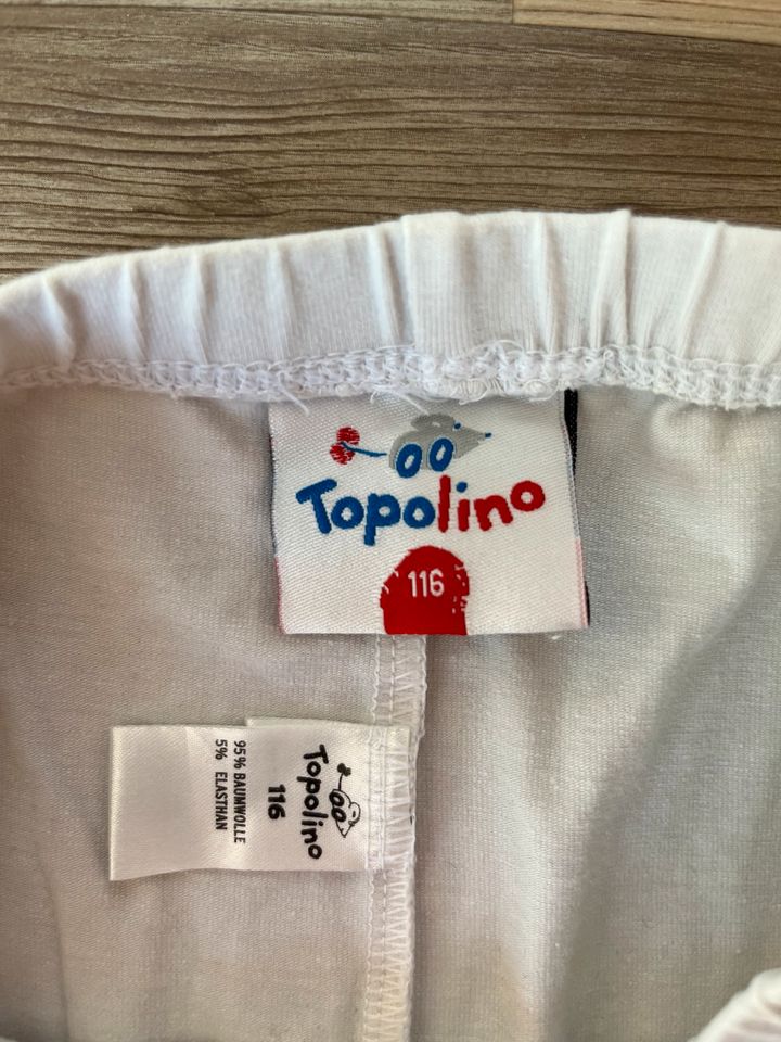 Topolino Radlerhose kurze Hose weiß Gr. 116 nur 2€ in Germering