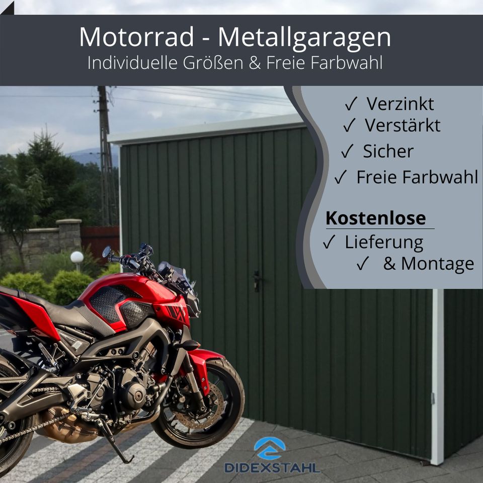 Motorrad Metall Garage Gartenhaus inkl Transport & Montage NEU in Dortmund