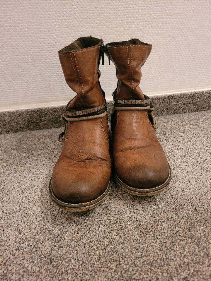 Braune Stiefeletten von Rieker, Gr. 36 in Hamburg