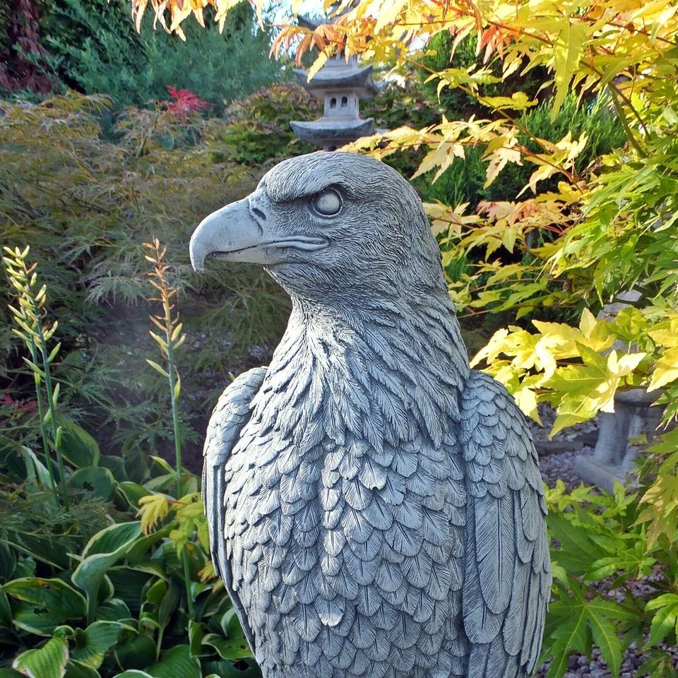 Steinfigur Adler Greifvogel Raubvogel Außenbereich Garten Dekorat in Korschenbroich
