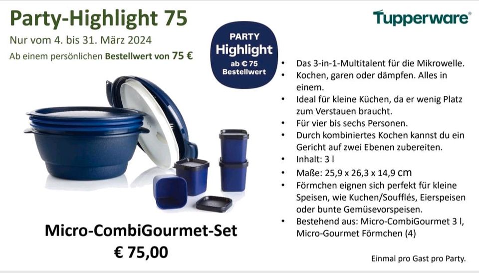 Micro Combi Gourmet Set Tupperware neu in Ismaning