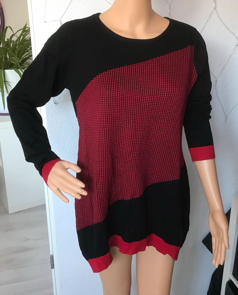 Pullover Pulli Gr. 36/38 S rot schwarz in Ganderkesee