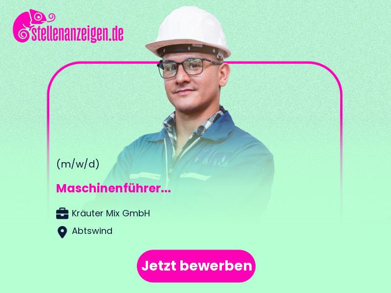 Maschinenführer (m/w/d) in Rüdenhausen