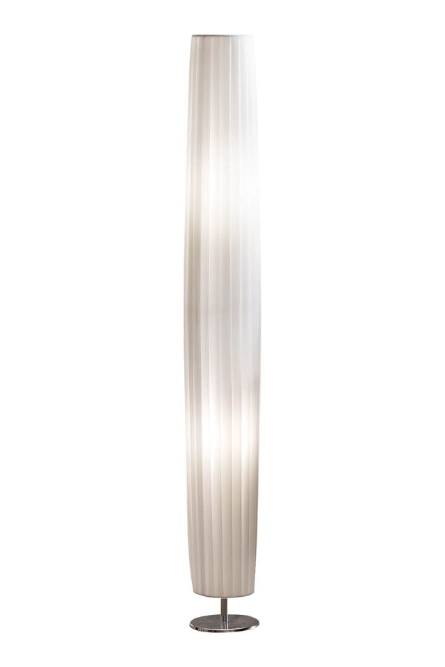 Weiße Stehlampe 120 cm rund Röhrenlampe Plissee Lampenschirm in Bad Salzschlirf